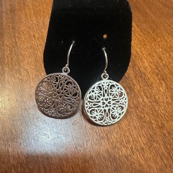 Intricate Silver Dangle Earrings - Picture 3 of 3
